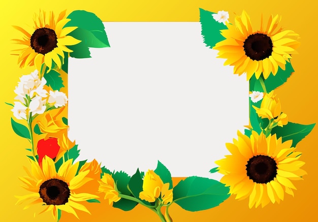 Sunflower frame with copy space