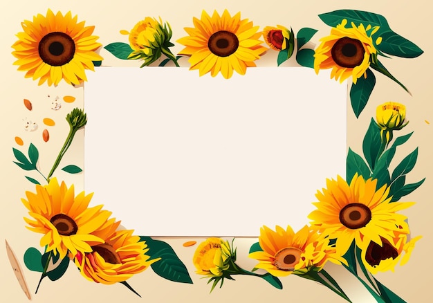 sunflower frame with copy space