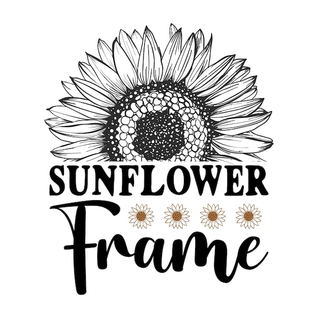 Vector a sunflower frame with the words sunflower on it