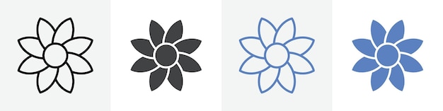 sunflower icon vector set use for web ui or app