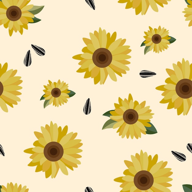 Sunflower illustration in flat design