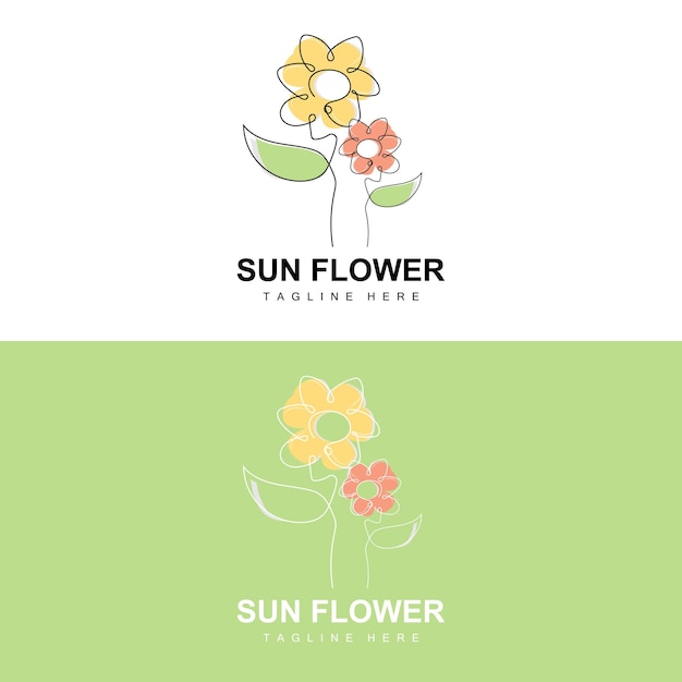 Sunflower Logo Design Ornamental Plant Garden Plant Icon Vector Company Product Brand