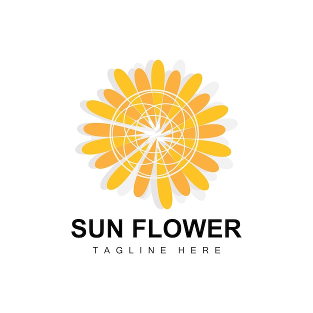 Sunflower Logo Design Ornamental Plant Garden Plant Icon Vector Company Product Brand