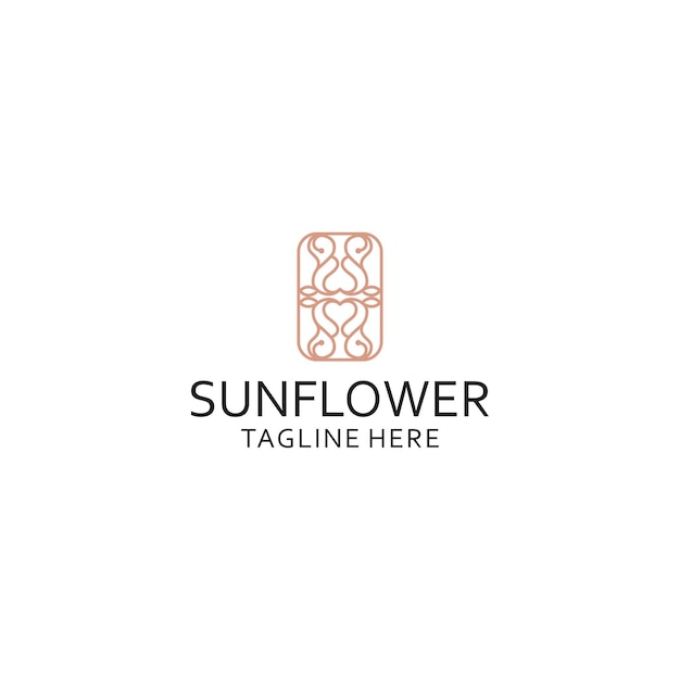 Sunflower logo icon design vector template