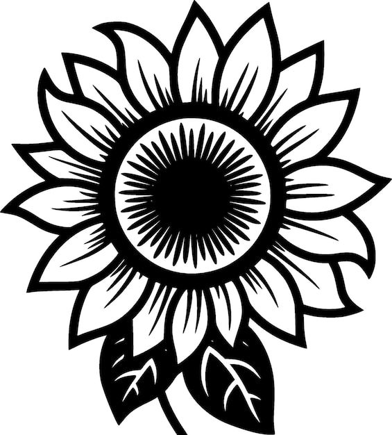 Sunflower Minimalist and Simple Silhouette Vector illustration