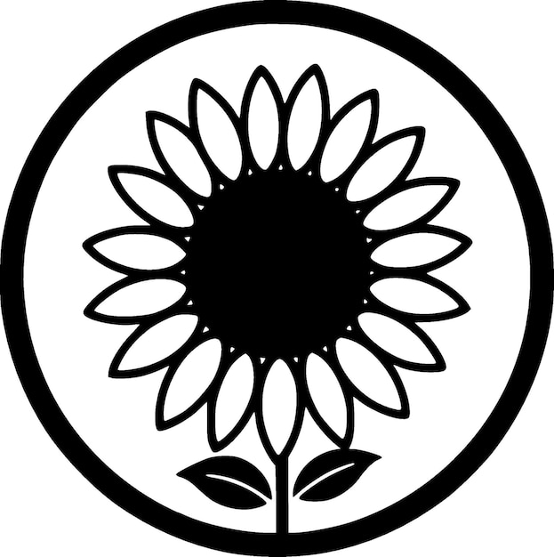 Sunflower Minimalist and Simple Silhouette Vector illustration