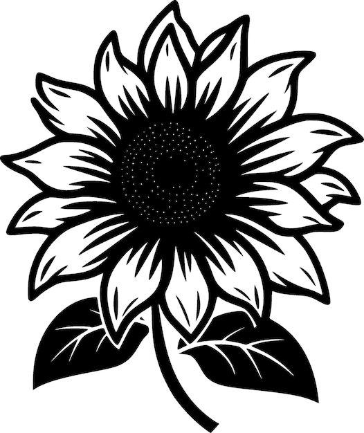 Sunflower Minimalist and Simple Silhouette Vector illustration