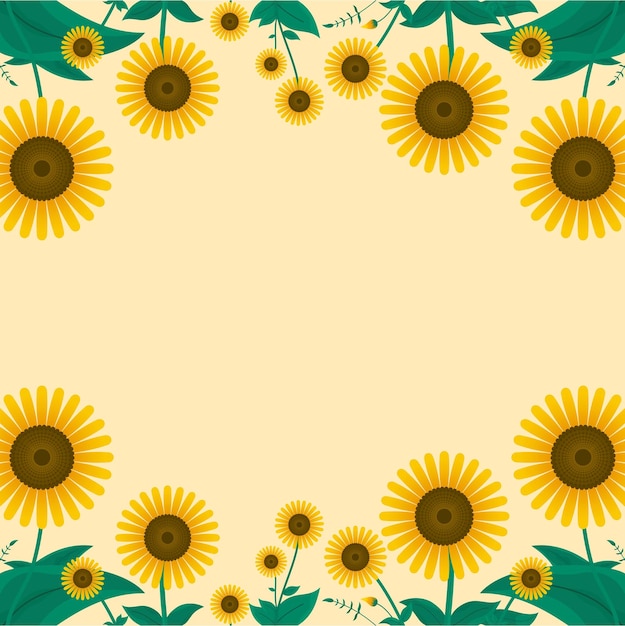 Vector sunflower seamless border