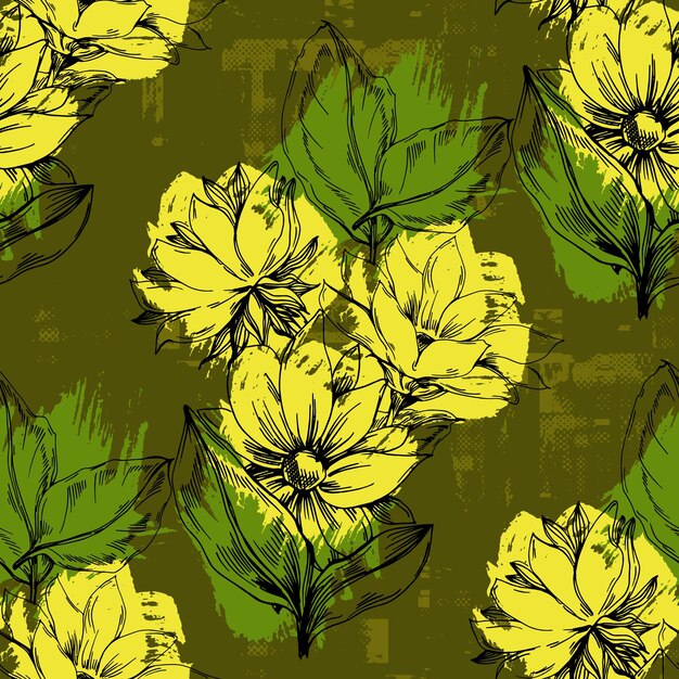 Sunflower seamless pattern