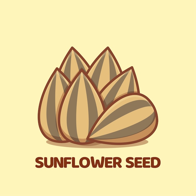 Sunflower seed cartoon vector icon illustration isolated