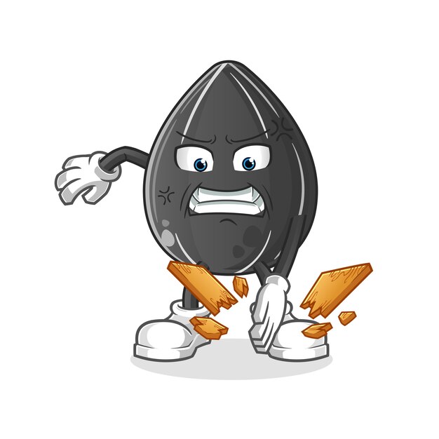 Sunflower seed karate mascot. cartoon