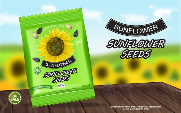 Sunflower seeds package banner