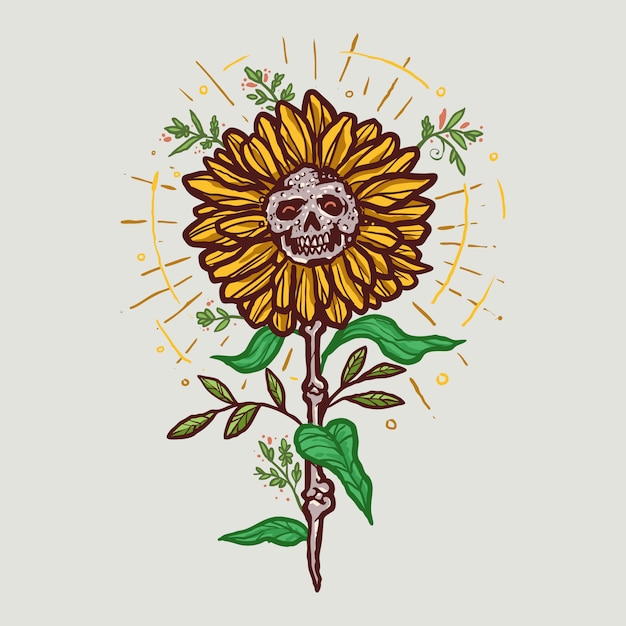 Sunflower skull