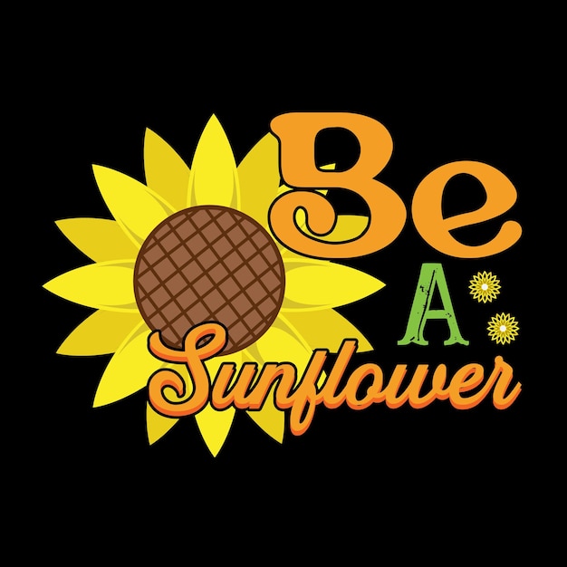 Sunflower t-shirt design vector template
