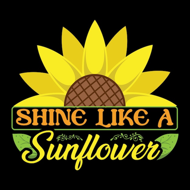 Vector sunflower t-shirt design vector template