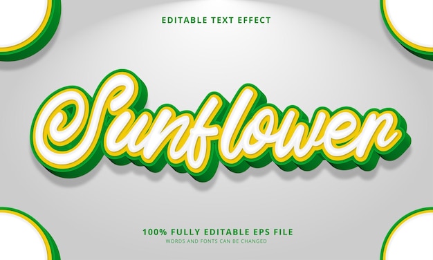 Sunflower text style editable text effect