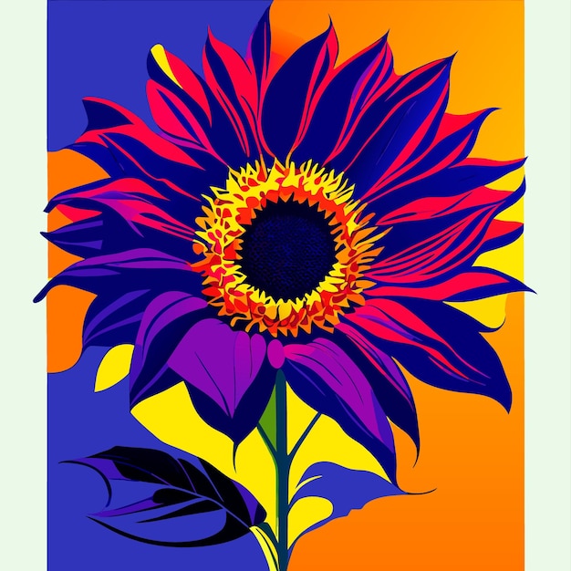 sunflower vector illustration flat