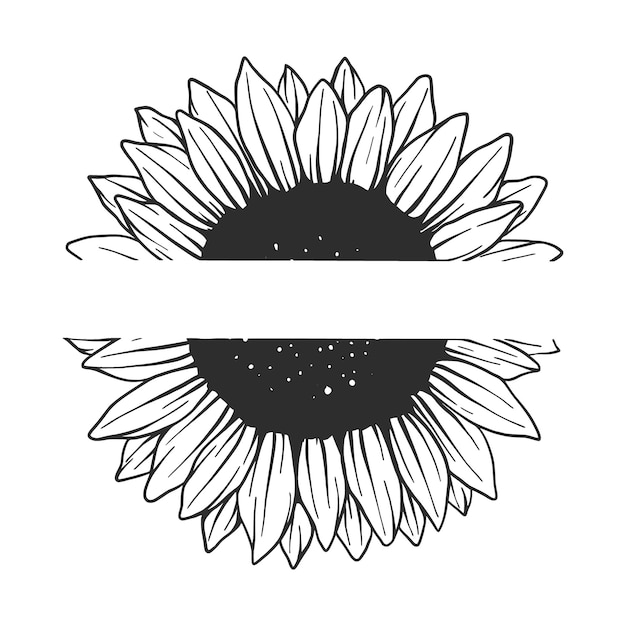 Premium Vector | Sunflower vector illustration sunflower monogram ...