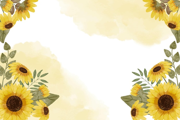 Vector sunflower watercolor background