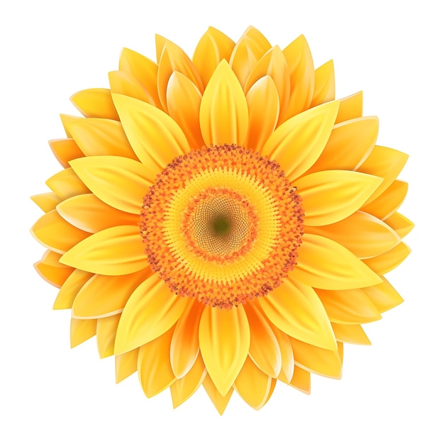 A sunflower on a white background