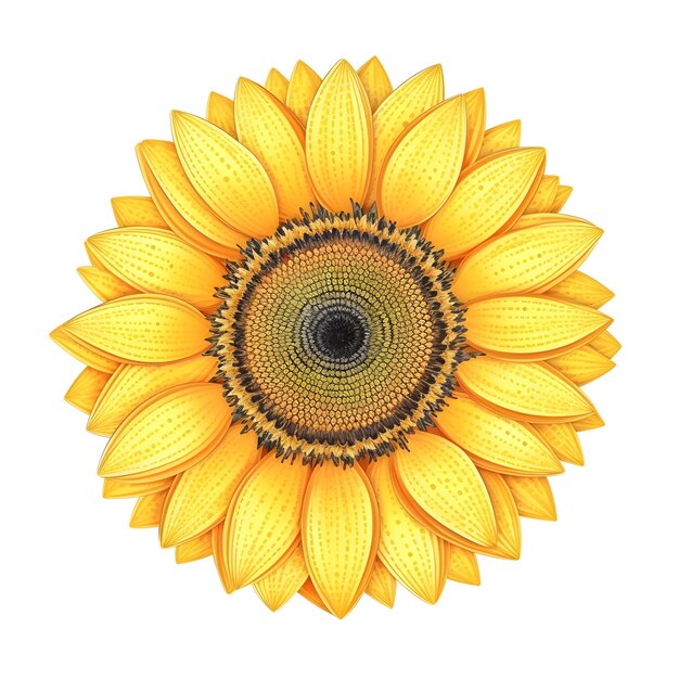 A sunflower on a white background