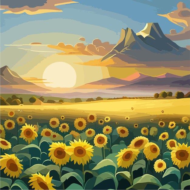 Sunflowers beautiful flowers in sunflower field vast open field filled with towering sunflowers