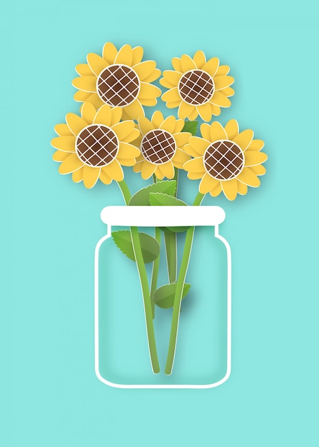 sunflowers for greeting card template