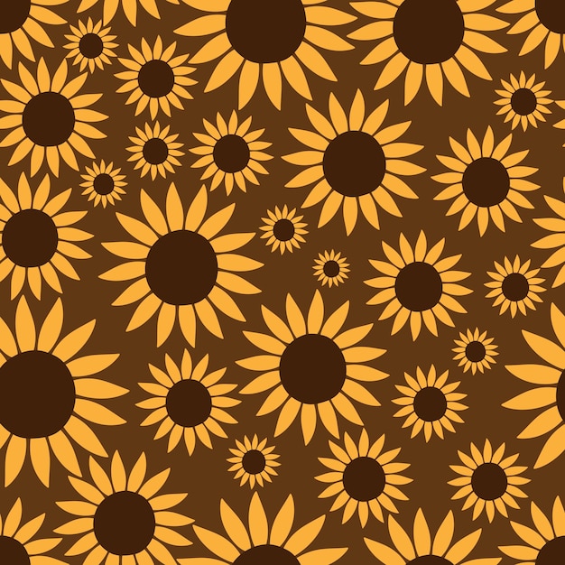 Sunflowers seamless pattern