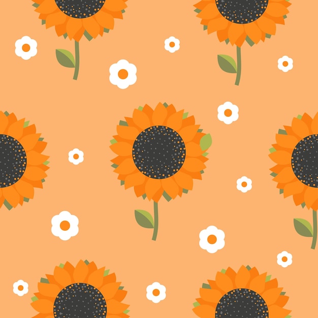 sunflowers seamless pattern