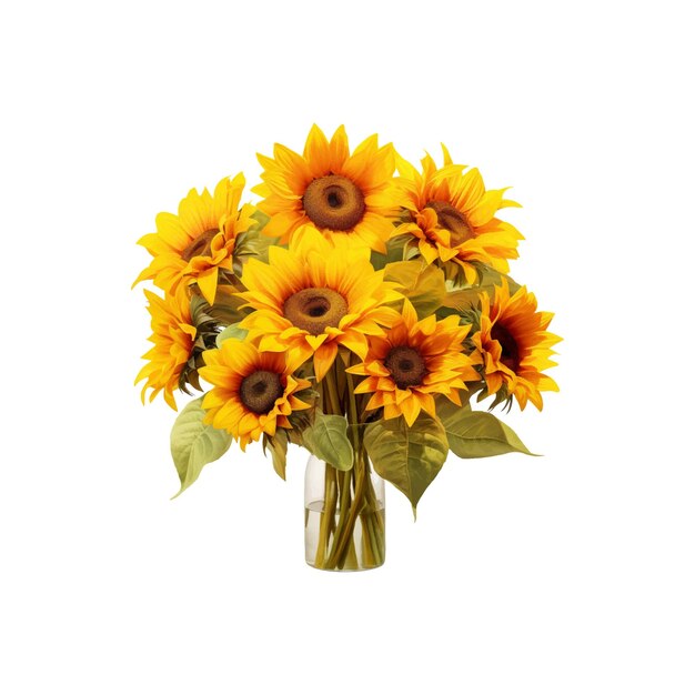 Sunflowers on a white background