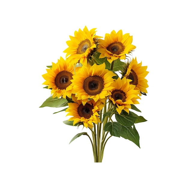 Sunflowers on a white background