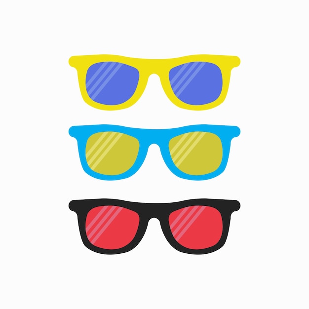 sunglasses cartoon set clipart