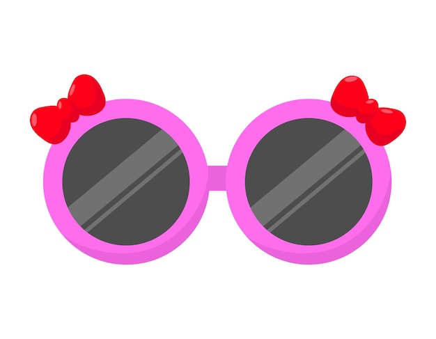 Sunglasses for children in flat style on a white background