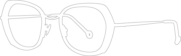 Sunglasses eyeglasses in line art style black outline drawing of glasses concept of summer object