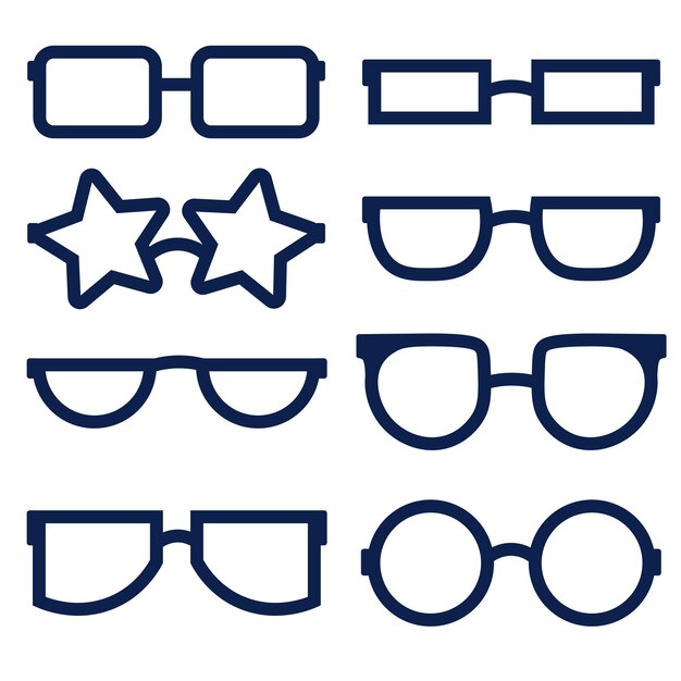 Sunglasses icon set