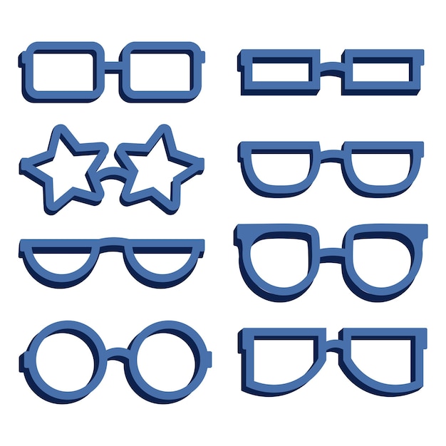 Vector sunglasses icon set