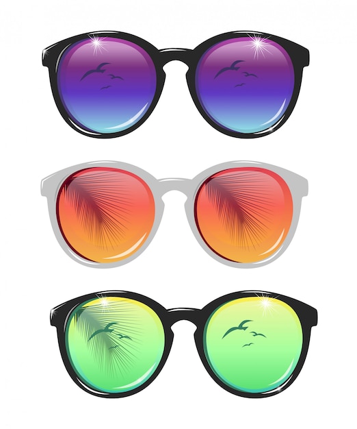 Sunglasses illustration set