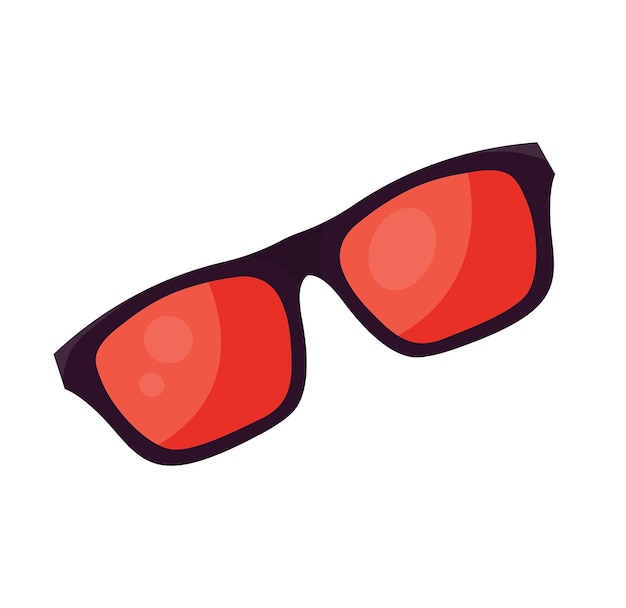 Vettore occhiali da sole isolati fumetto icona illustrazione vettoriale