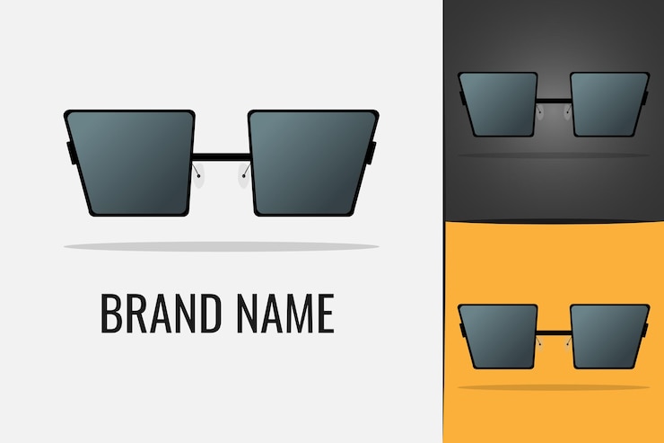 Vector sunglasses logo black glasses logotype style eyeglasses accessory black unisex sun glasses