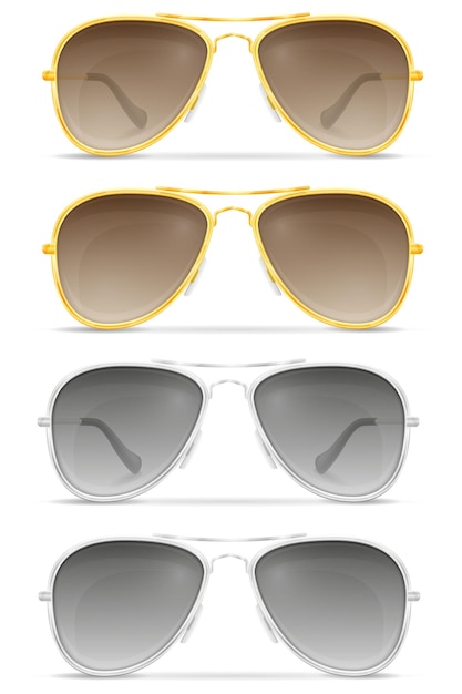 Vector sunglasses for men in metal frames stock vector illustration