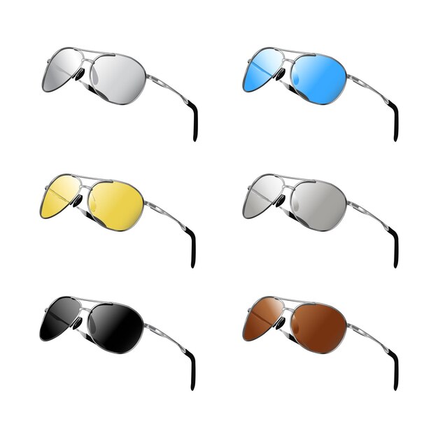 sunglasses for men women mirrored lens illustration vol 01