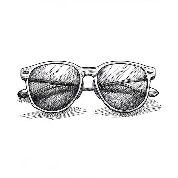 Sunglasses Monochrome ink sketch vector drawing engraving style vector illustration