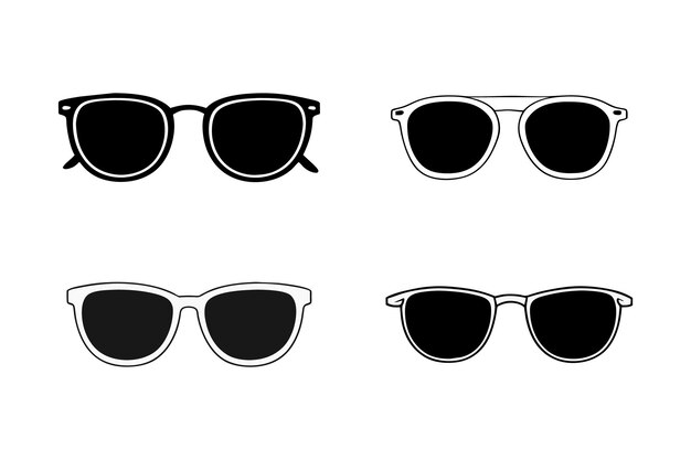 Sunglasses set Cool vector isolated glasses