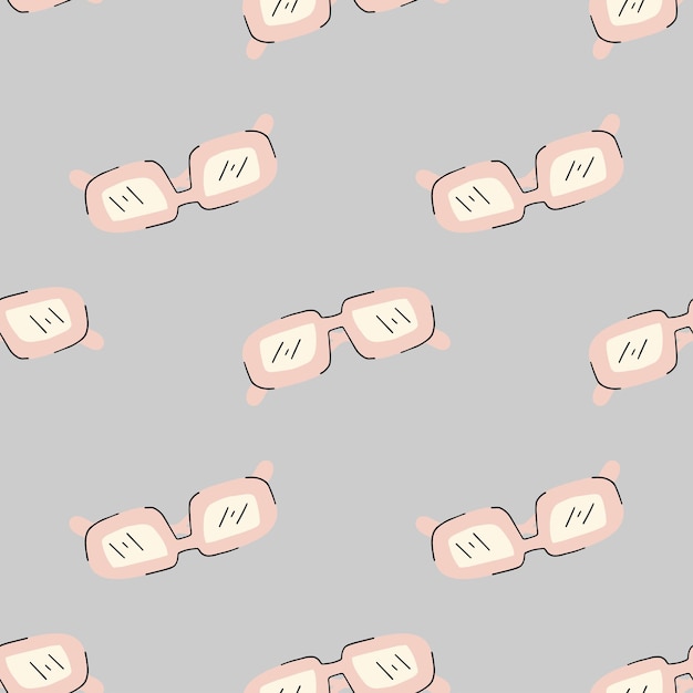 sunglasses in the vintage style of the 70s Seamless pattern For printing design websites optics