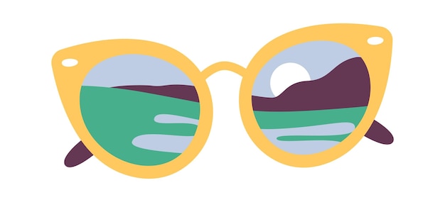 Sunglasses With Beach Landscape