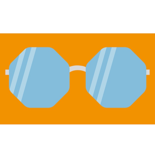 青いレンズとサングラス青いメガネフラットスタイルのベクトル図