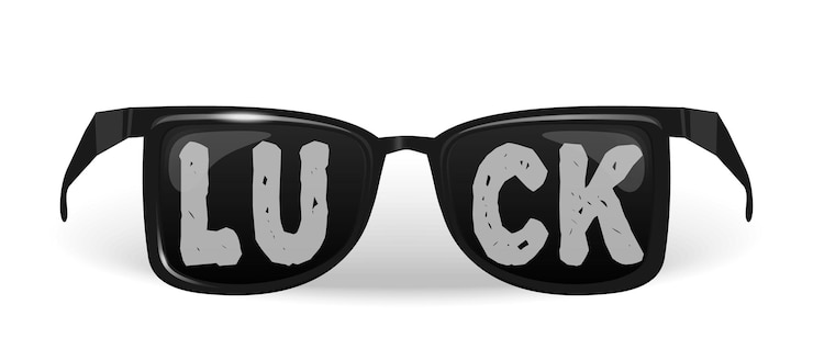 Vector sunglasses with the inscription luck vector illustration isolated on white