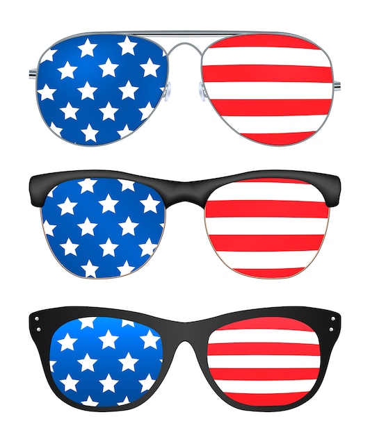 벡터 미국 국기와 선글라스