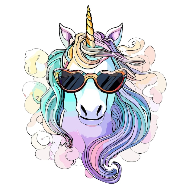 Vector sunkissed unicorn's happy expressions