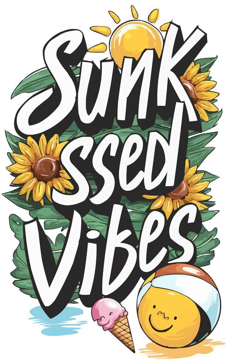वेक्टर sunkissed vibes tshirt